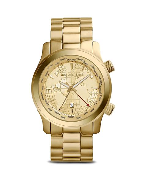 michael kors world map watch men|michael kors bracelet watch.